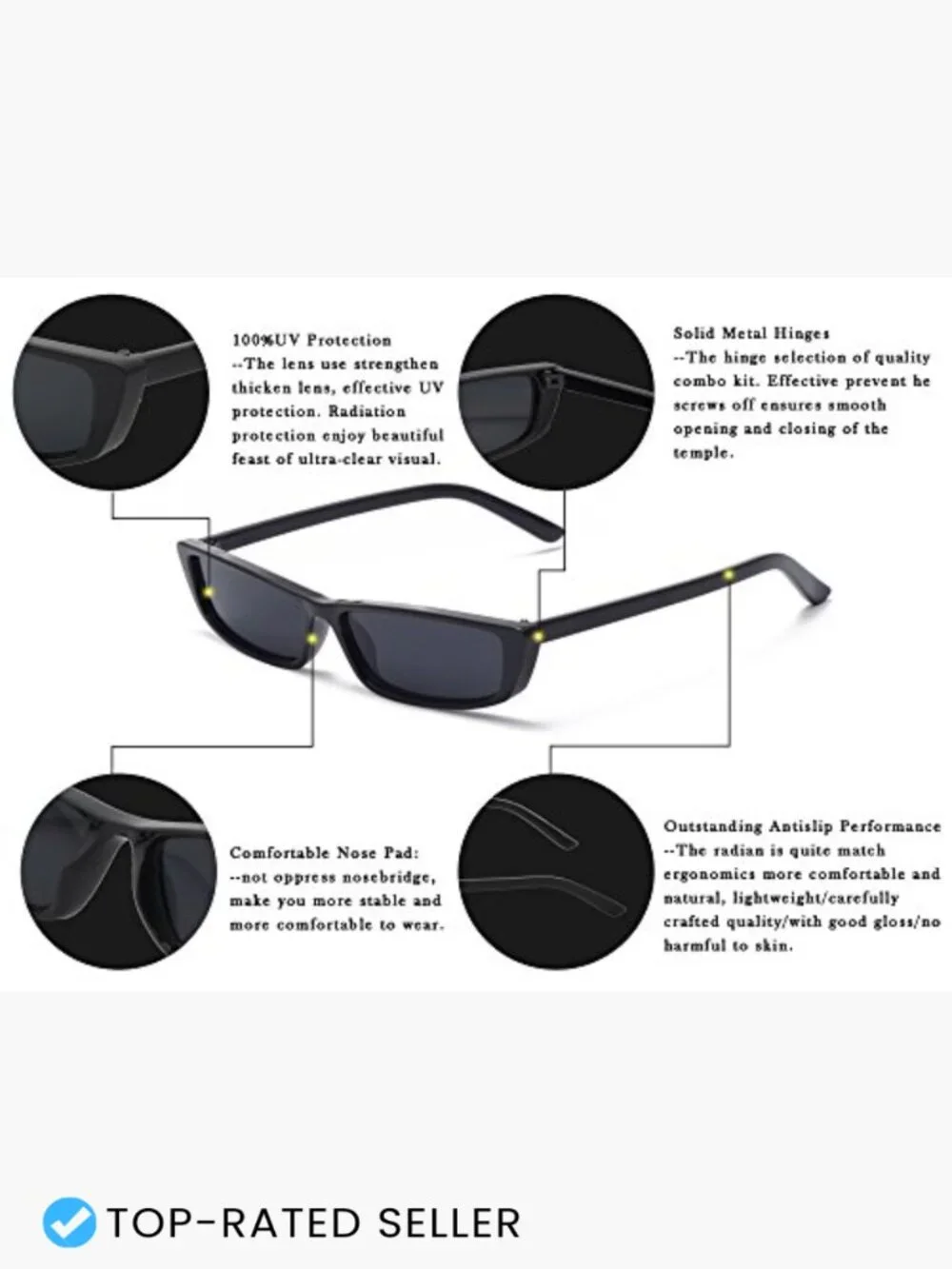 Square Small Frame Sunglasses Fashion Retro UV Protection Shades